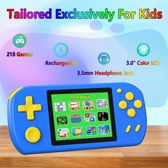 Handheld Game Console 218 Built In Games 3.0 in HD Screen Rechargeable Kids