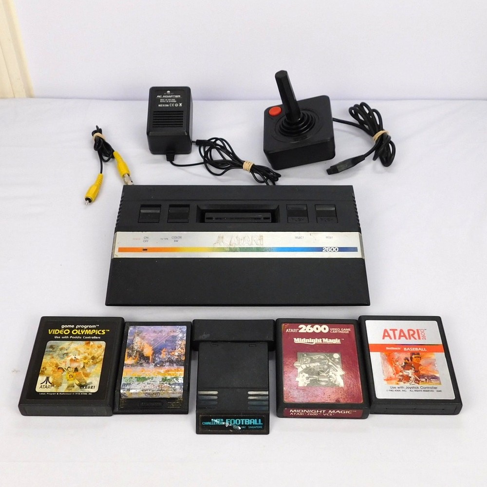 Atari 2600 Junior Rainbow Console Bundle w/ Cables Games & Controller Tested