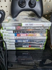 Xbox 360 Slim 250GB Rock Band Guitar Console Bundle: 17 Games 2 Guitars Tested