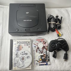 Sega Saturn Console System MK-80000 With 2 Games Bundle Lot- Tested-Great