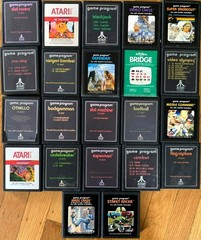 Atari 2600 Console System Cartridges Joy Sticks Manuals 22 Games Bundle LOT!