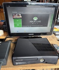 Microsoft Xbox 360 S Slim Black Console Model 1439 Tested Working -No Controller