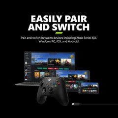 Microsoft Xbox Wireless Gaming Controller (2025) with USB-C Cable, Carbon Black