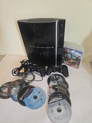 Sony Playstation 3 CECHL01 PS3 Console Bundle W 2 Controllers W 15 Games Tested