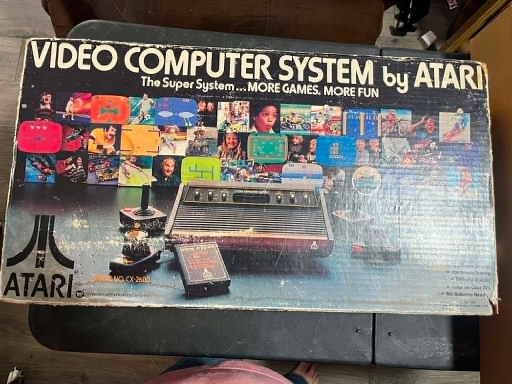 ATARI CX-2600A VIDEO COMPUTER SYSTEM 1980 Original Box With Games SEE PICS WORK