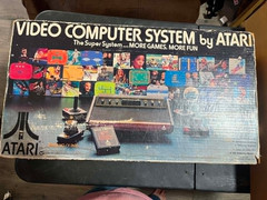 ATARI CX-2600A VIDEO COMPUTER SYSTEM 1980 Original Box With Games SEE PICS WORK