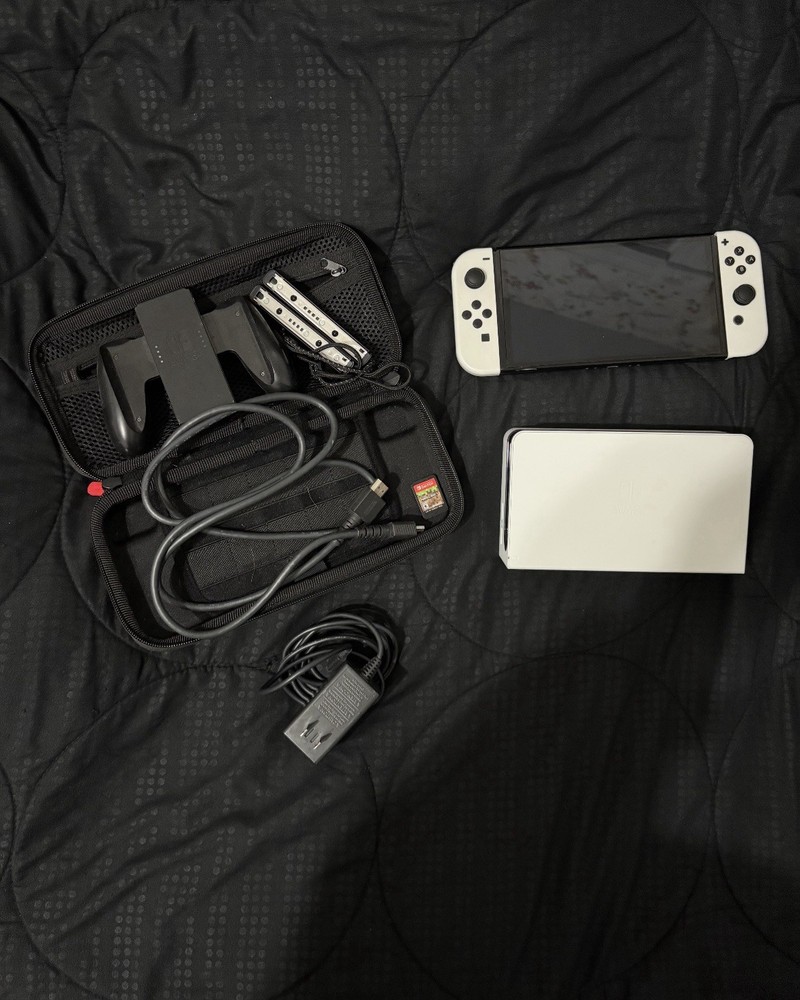 Nintendo Switch (OLED Model) Console White Joy-Con Dockable HDMI Bundle