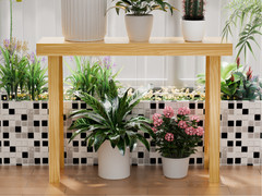 Solid Wood Console Table Narrow Entryway Table for Hallway Behind Couch Foyer