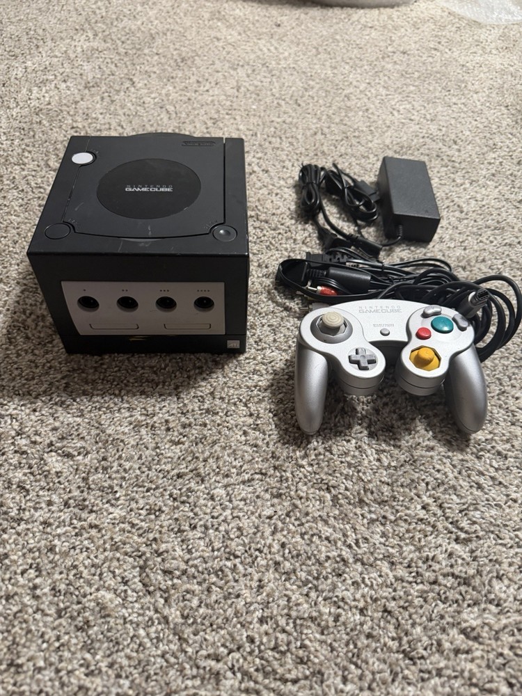 Nintendo DOL-101 GameCube Console – Black With Cord And OEM Controller