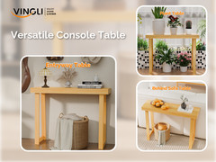 Solid Wood Console Table Narrow Entryway Table for Hallway Behind Couch Foyer
