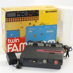 TWIN FAMICOM Console Boxed SHARP AN-500B Tested System New Rubber belt 739439