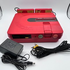 Sharp Twin Famicom Console System Red New Belt AN-500R Japanese Tested