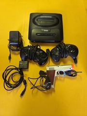 Sega Genesis Model 2 Console Controller, Power Adapter, AV Cables & Games Zapper