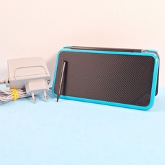 Nintendo 2DS XL Black & Blue Console With Charger & Nib🚀 Fast Shipping