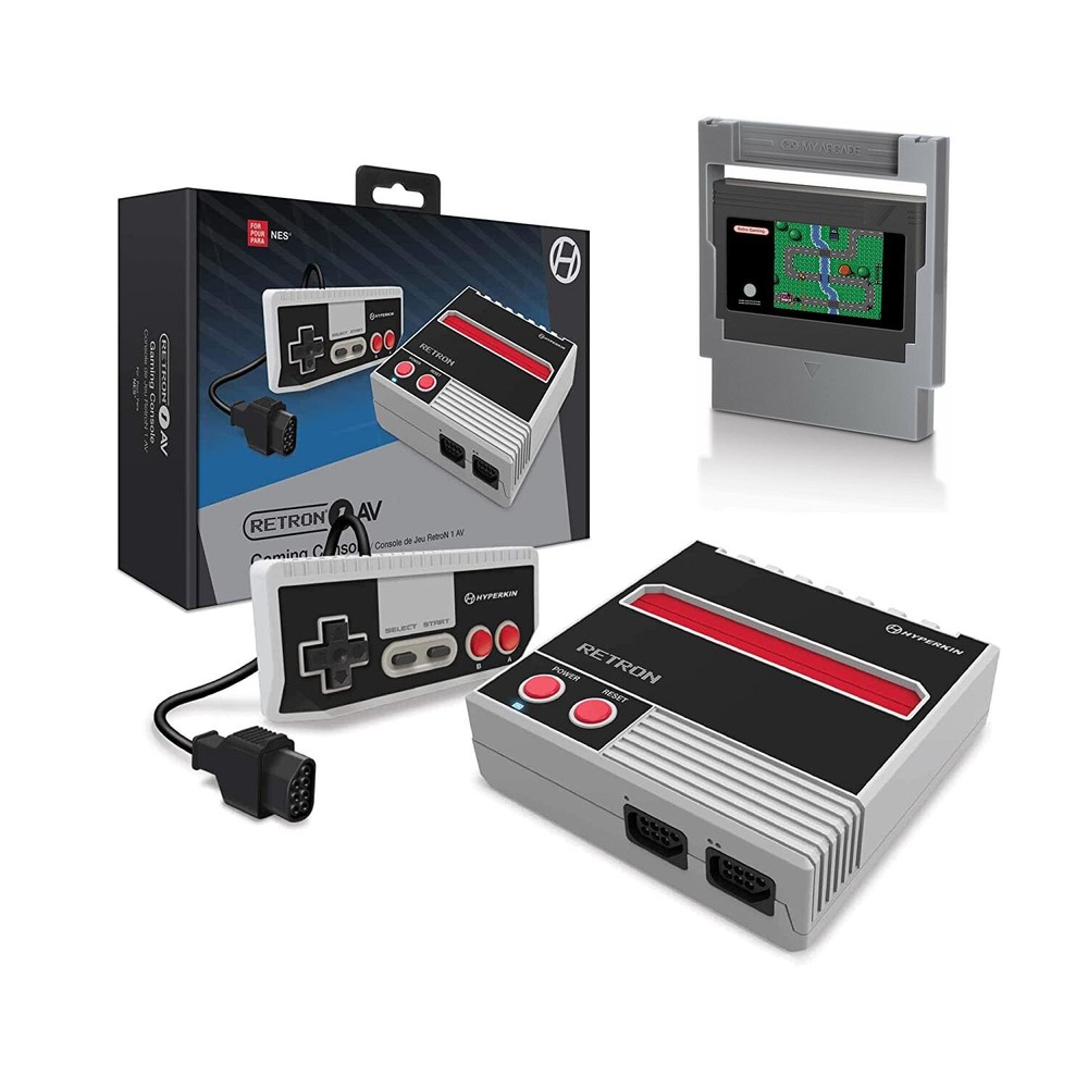 Hyperkin RetroN 1 AV Gaming Console for NES Games Gray + Famicom Converter