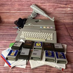 Atari XEGS Console, Keyboard Untested As-Is For Parts with Games And Manuals
