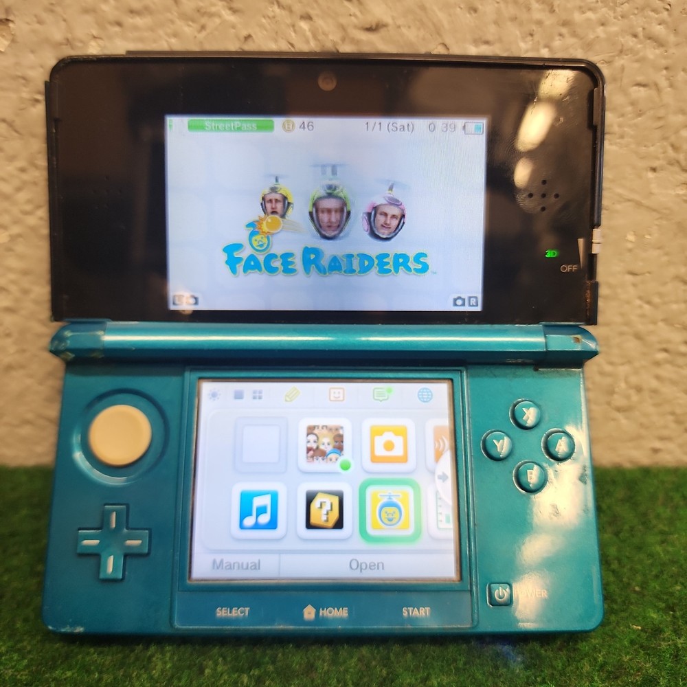 Nintendo 3DS CTR-001 Handheld System Blue No Stylus No Charger 👁️ Damage