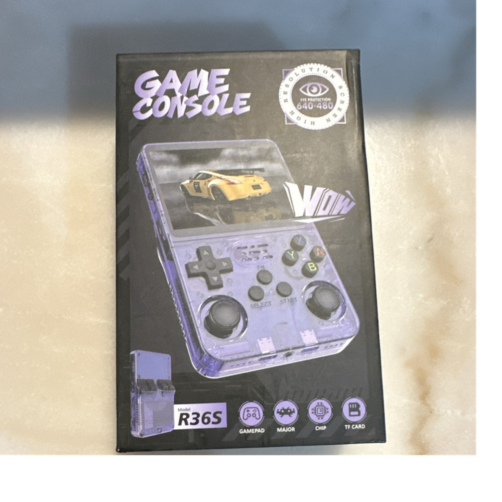 R36S Handheld Game Console Purple IPS 3.5in 640×480 TF Card Nintendo DS