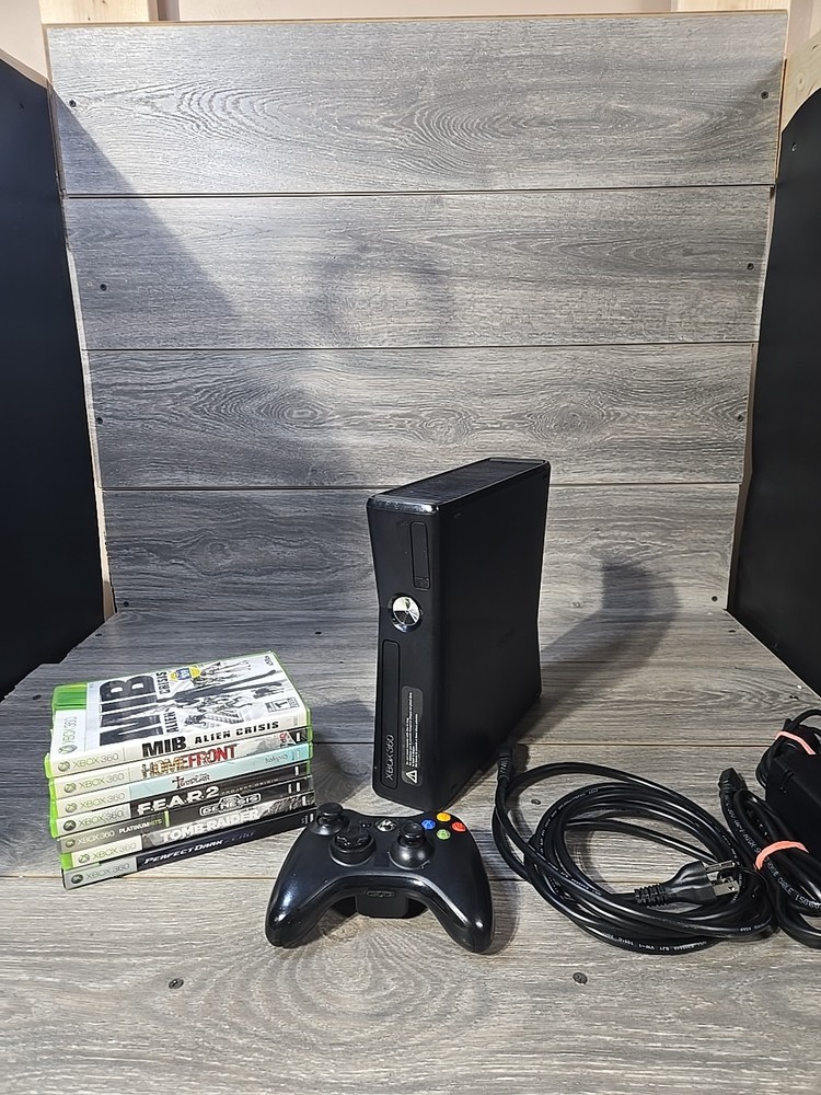 Xbox 360 S Matte 4GB Slim Black Console Bundle W / Cords& 7 Games – Tested #2