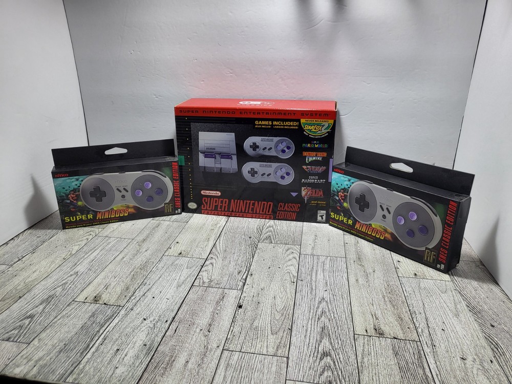 Nintendo Super NES Classic Edition Complete With Miniboss Wireless Controllers