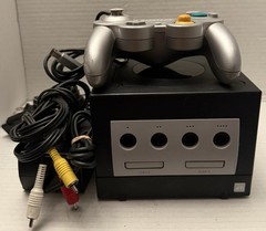 Nintendo GameCube Console (DOL 001) Black w Silver Controller & All Wires Tested