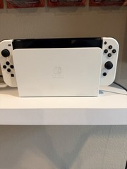 Nintendo Switch OLED Model Console White Joy-Con Dock Grip + Blue/Yellow Joy-Con