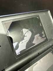 Nintendo DS Lite Handheld Cobalt Blue Cracked Screens SEE DESCRIPTION