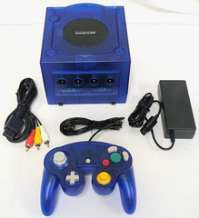 Nintendo GameCube Translucent Funtastic DARK BLUE Gaming Console System Bundle