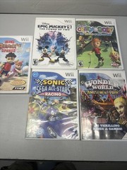 White Nintendo Wii Console System Bundle w/ Controller + 5 FREE GAMES Tested