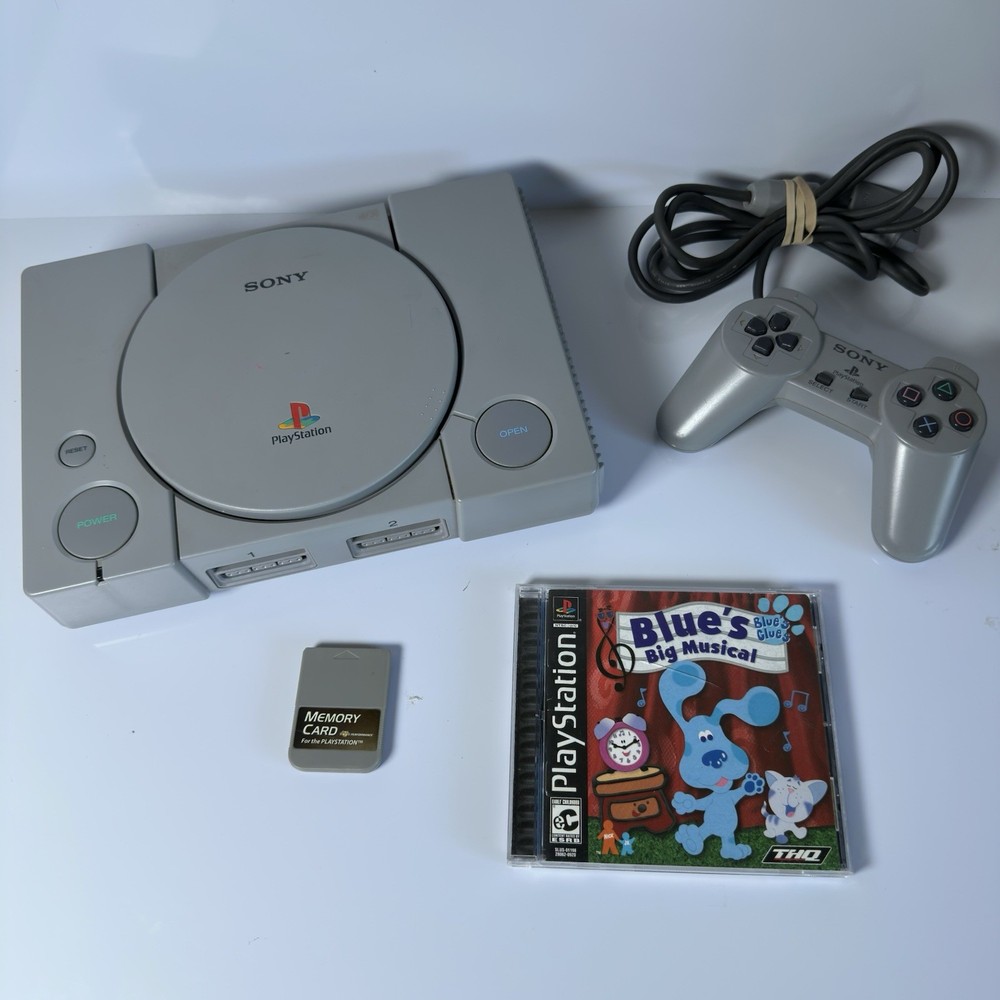 PS1 Console Bundle Sony PlayStation One SCPH-5501 Full Starter Set Game Memory