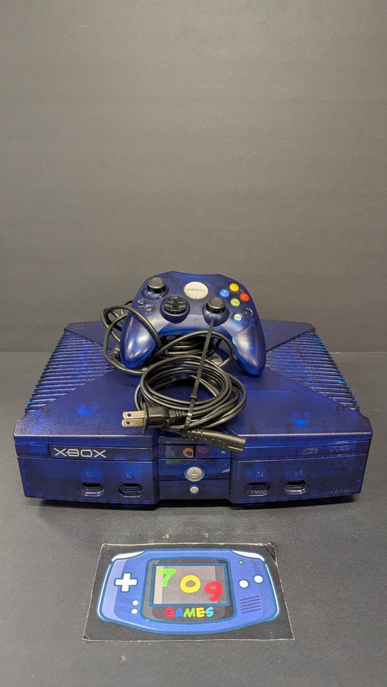 Original Microsoft Xbox Console Ice Blue Halo 2 Canadian Edition USA Region RARE