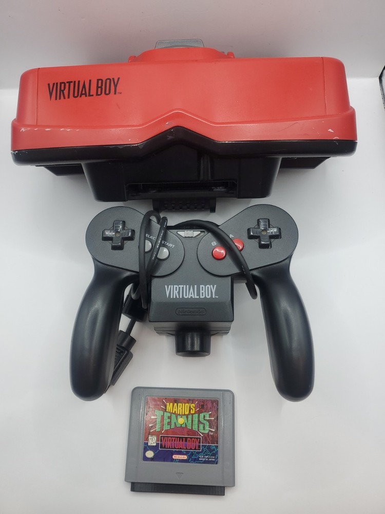 Nintendo Virtual Boy Console Headset + Mario Tennis FOR PARTS, READ DESCRIPTION