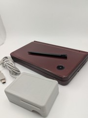 Nintendo DSi LL Burgundy Handheld Console With AC Adapter – working minor damage