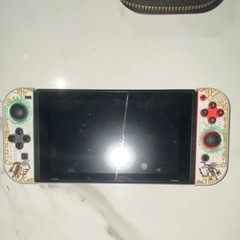 Nintendo Switch Console Black Custom White Gold Joy-Con Handheld USB-C