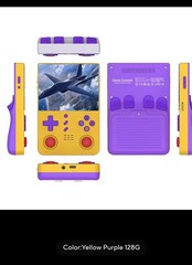 RK2023 Handheld Game Console Yellow Purple 128GB USB-C Connectivity