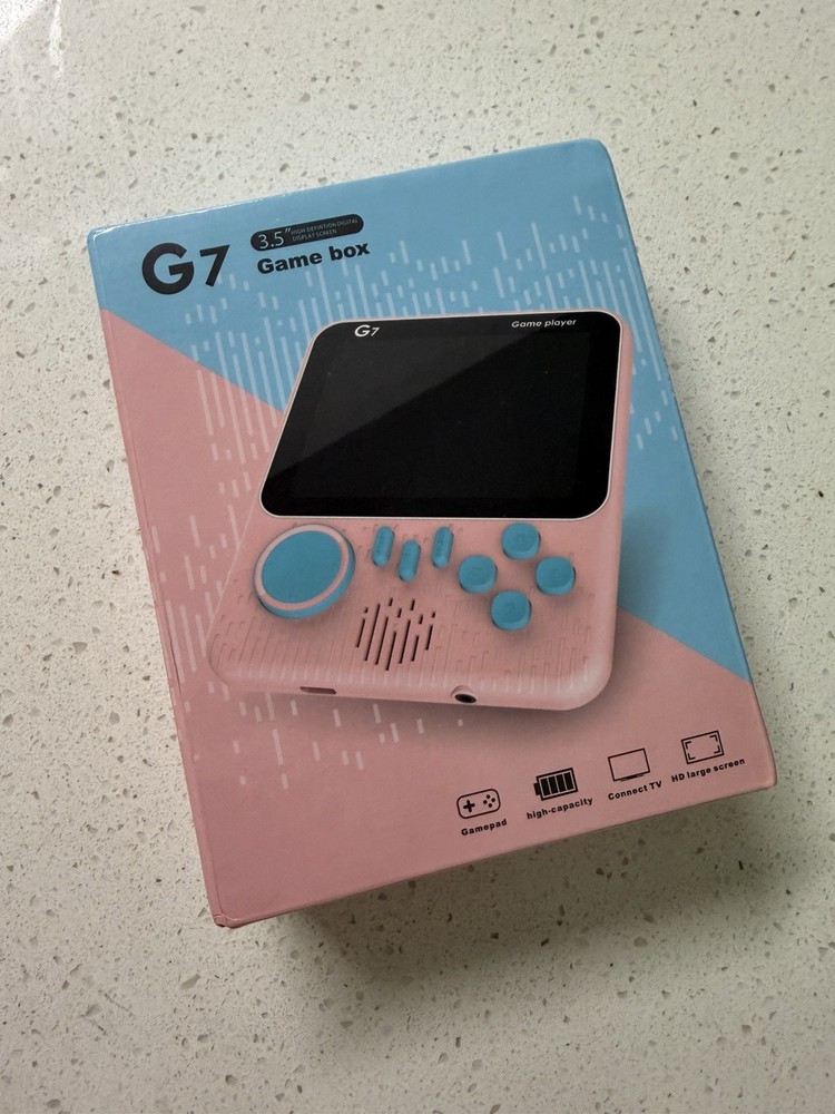 666 Games box G7 Handheld Game Console 3.5″ HD Screen Blue Connect TV Gamepad