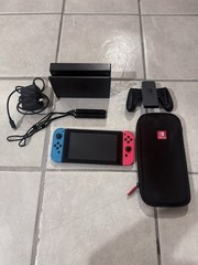 Nintendo Switch System 32GB Console w/Neon Red & Blue Joy-Cons Used Bundle