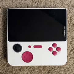 GAMEMT Handheld Video Game Console White Pink Stand HDMI USB Multiple Games