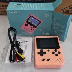Game Box Plus Handheld Game Console, Pink, 500 Built-in Games, RCA TV Output