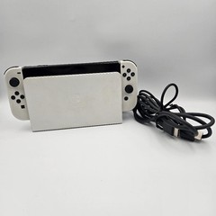 Nintendo Switch OLED HEG-001 White Handheld Console 64GB w/ Dock Damaged Joycon