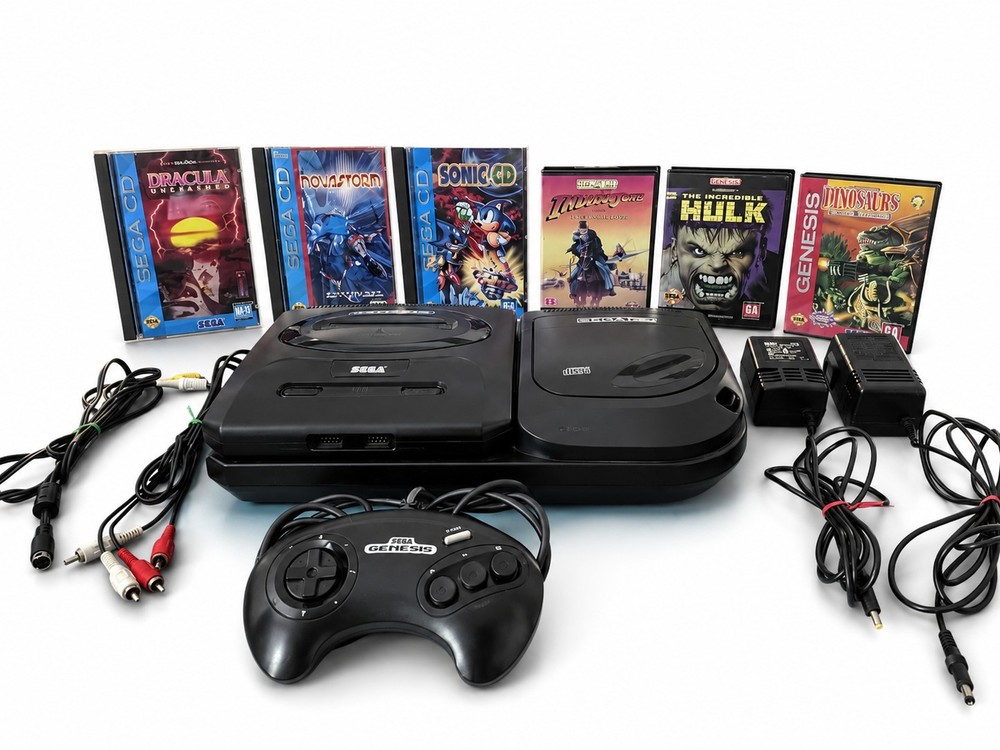 Sega CD Model 2 + Genesis Model 2 Bundle Tested Working Sonic CD