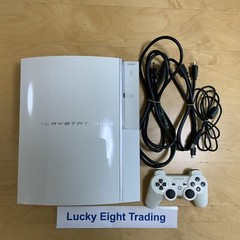 PS3 Ceramic White 40GB CECHH Console Full Accessories PlayStation 3 Fat [CC]