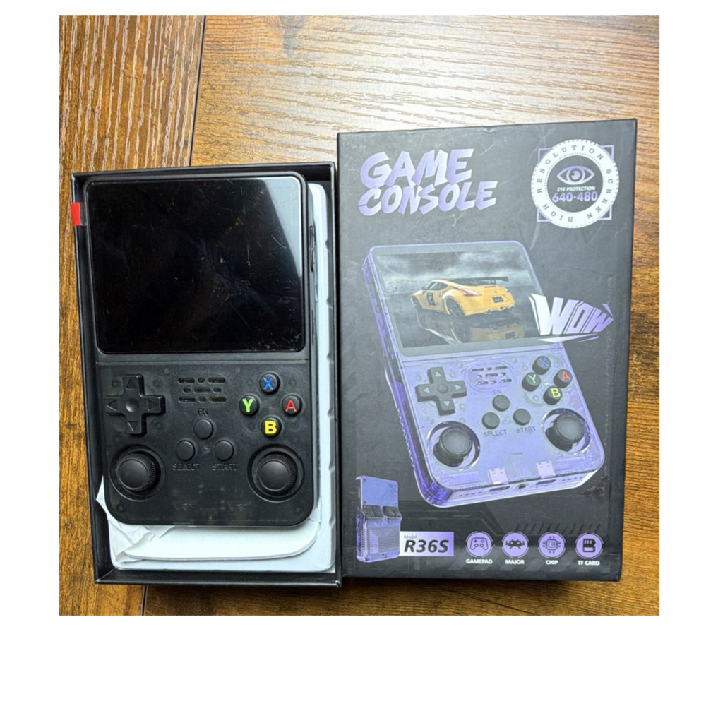R36S Handheld Game Console Black 640×480 TF Card Gamepad