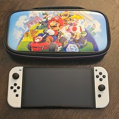 Nintendo Switch (OLED Model) Console – White Joy-Con, Dock, Carry Case