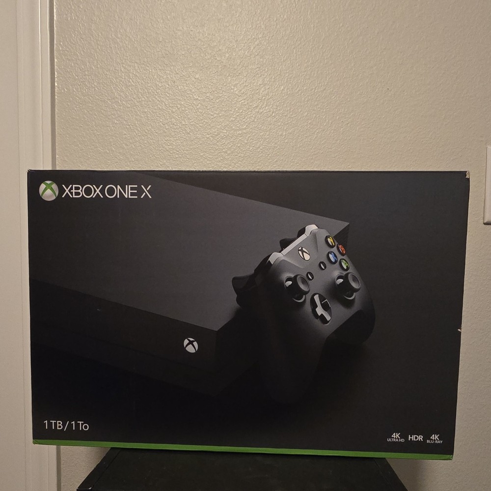 Microsoft Xbox One X 1TB 4K Ultra HD HDR 4K Blu-ray Home Console Black box only