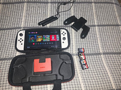Nintendo Switch OLED Model White/Black 64GB 1080p Bundle w/ Case & 5 Games