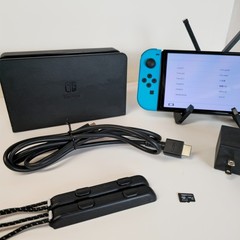 Nintendo Switch OLED BUNDLE Console Set Black/Blue/Red + Controllers + 128GB SD