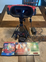 Virtual Boy Console with AC Adapter, Tap, 3 Games CIB! Solder Fixed, Works Great
