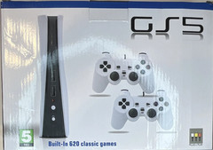 GS GameStation 5 Plug & Play Console, 620 Games, Two Players, White/Black – NEW
