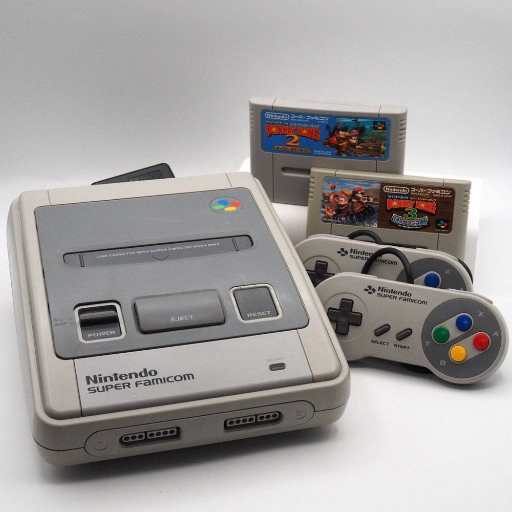 Nintendo Super Famicom Console System Donkey Kong 2 & Donkey Kong 3 2-Game Set